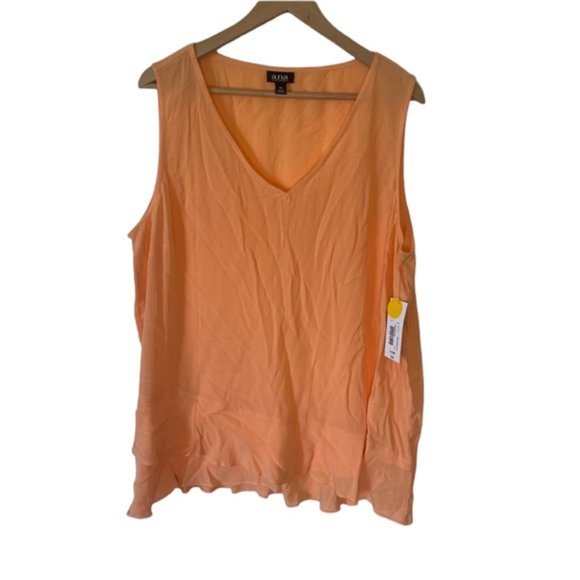 a.n.a | Sleeveless V- Neck Tank Top Blouse | Tangerine Orange | NWT | XL - Picture 1 of 6